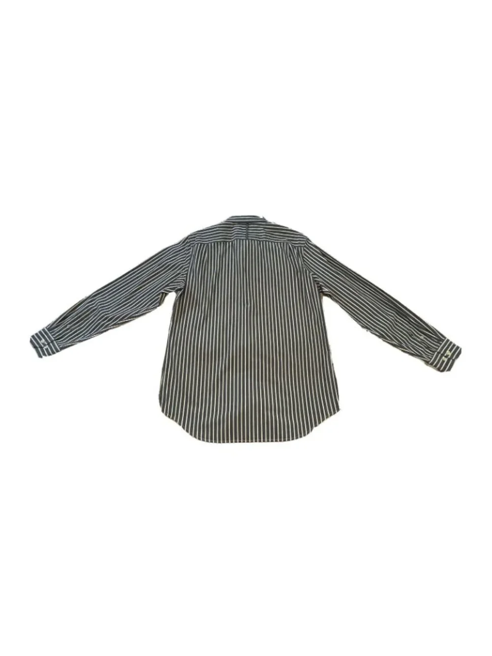 Banana Republic Classic Fit Button Down Shirt Medium Blue Strip Crisp Cotton